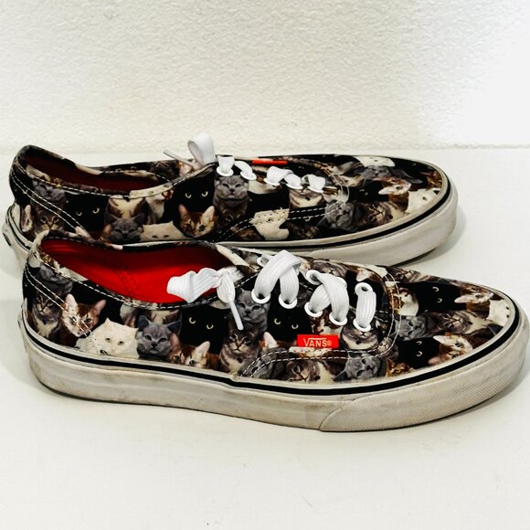Vans Off the Wall Sneakers ASPCA Cat Pattern Lace Up Low Top Womens 8.5 - Mens 7 - Picture 8 of 10